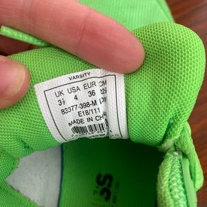 K-Swiss kids tennis shoes neon green size 4Y. Gently used